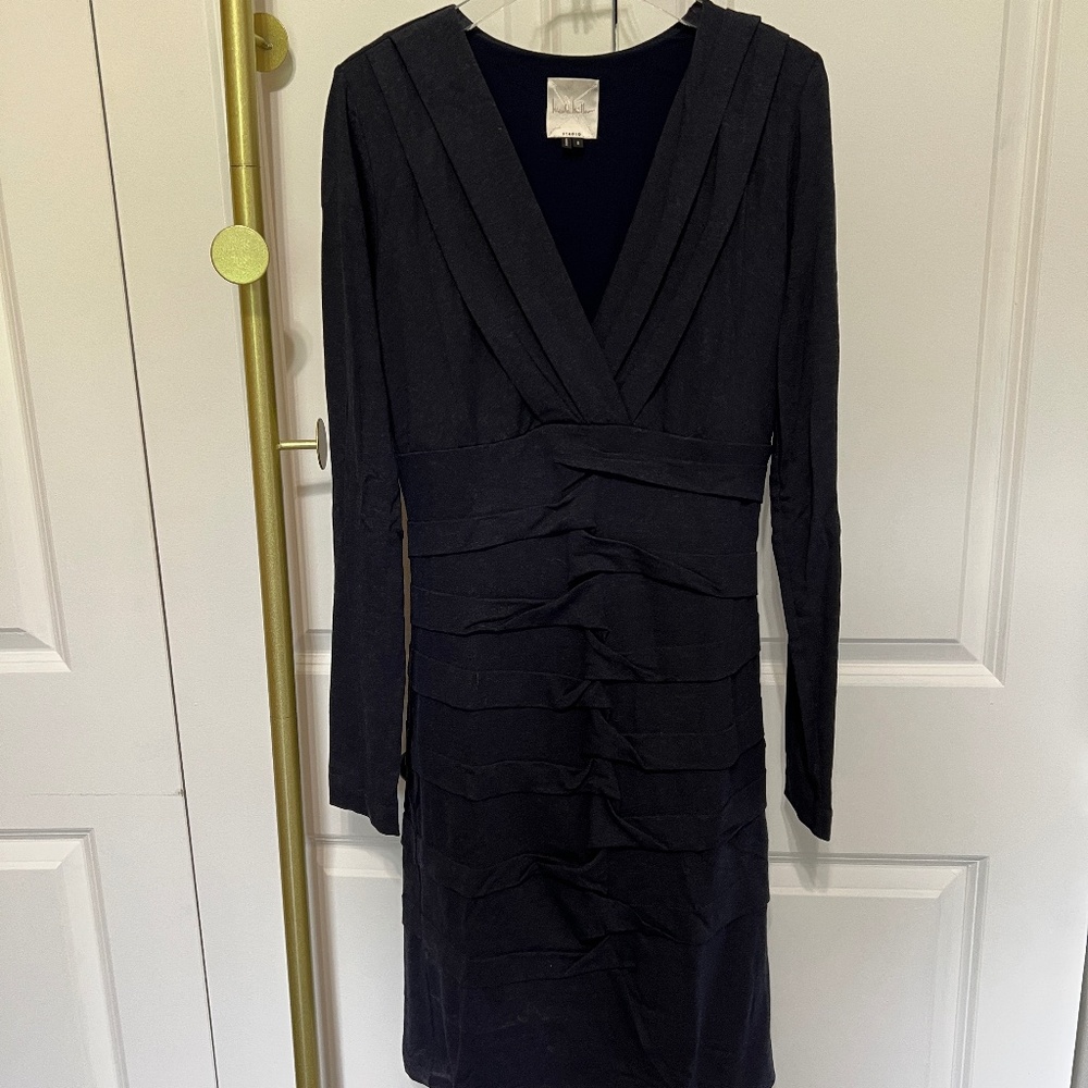 Nicole Miller Bodycon Marled Navy Dress Size Small